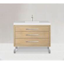 Madeli B860-48C-001-LL-NO-NP-PC - Estate 48C'' Free Standing Vanity Cabinet in Natural Oak/HW: No handles - Feet in  Polis