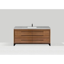 Madeli B860-60C-001-LC-NW-NP -PC - Estate 60C'' Free Standing Vanity Cabinet in Natural Walnut/HW: No handles - Feet in  Po