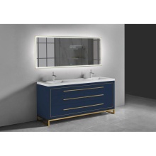 Madeli B860-72D-001-LC-SA-H9-PC - Estate 72D'' Free Standing Vanity Cabinet in Sapphire/HW: Polished Chrome(PC)