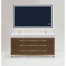 Madeli B860-72D-001-LC-BR-H9-PC - Estate 72D'' Free Standing Vanity Cabinet in Brandy/HW: Polished Chrome(PC)