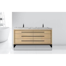 Madeli B860-72D-001-LC-NO-NP-PC - Estate 72D'' Free Standing Vanity Cabinet in Natural Oak/HW: No handles - Feet in  Polis