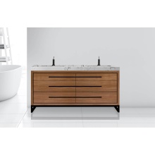 Madeli B860-72D-001-LC-NW-NP-PC - Estate 72D'' Free Standing Vanity Cabinet in Natural Walnut/HW: No handles - Feet in  Po