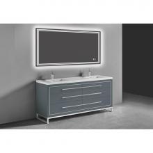 Madeli B860-60D-001-LC-TG-NP-PC - Estate 60D'' Free Standing Vanity Cabinet in Studio Grey/HW: No handles - Feet in  Polis