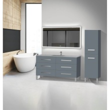Madeli B830-60C-001-LL-TG-NP-PC - Icon 60C'' Free standing Vanity Cabinet in Studio Grey/HW: Polished Chrome(PC)