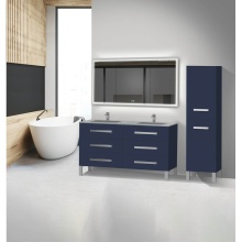 Madeli B830-60D-001-LL-SA-NP-PC - Icon 60D'' Free standing Vanity Cabinet in Sapphire/HW: Polished Chrome(PC)