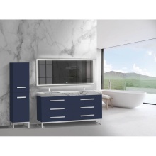 Madeli B830-72D-001-LC-SA-NP-PC - Icon 72D'' Free standing Vanity Cabinet in Sapphire/HW: Polished Chrome(PC)