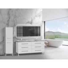 Madeli B830-72D-001-LC-WH-NP-PC - Icon 72D'' Free standing Vanity Cabinet in White/HW: Polished Chrome(PC)