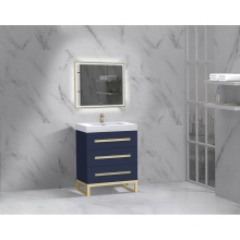 Madeli B830-24-001-LC-SA-NP-PC - Icon 24'' Free standing Vanity Cabinet in Sapphire/HW: Polished Chrome(PC)