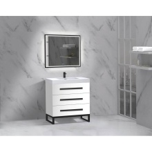 Madeli B830-30-001-LC-WH-NP-PC - Icon 30'' Free standing Vanity Cabinet in White/HW: Polished Chrome(PC)
