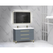 Madeli B830-48D-001-LL-TG-NP-PC - Icon 48D'' Free standing Vanity Cabinet in Studio Grey/HW: Polished Chrome(PC)
