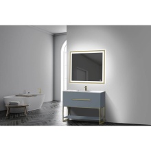 Madeli B080-42-001-LC-TG-SB - Loft 42'' Free Standing Vanity Cabinet Studio Grey/HW: Satin Brass(SB)