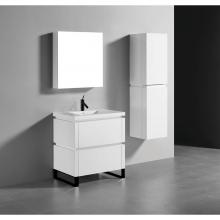 Madeli B600-30-001-LS-WH-PC - Metro 30'' Free Standing  Vanity Cabinet in  White/HW: Polished Chrome(PC)