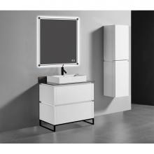 Madeli B600-42-001-LC-WH-PC - Metro 42'' Free Standing  Vanity Cabinet in  White/HW: Polished Chrome(PC)