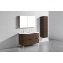 Madeli B600-48D-001-LL-WA-PC - Metro 48D'' Free Standing  Vanity Cabinet in  Walnut/HW: Polished Chrome(PC)