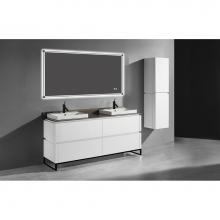Madeli B600-72D-001-LC-WH-PC - Metro 72D'' Free Standing  Vanity Cabinet in  White/HW: Polished Chrome(PC)