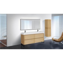 Madeli B600-60D-001-LS-NO-PC - Metro 60D'' Free Standing  Vanity Cabinet in Natural Oak/HW: Polished Chrome(PC)