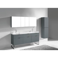 Madeli B200-72D-021-LS-TG-PC - Milano 72'' Free Standing Vanity Cabinet Studio Grey/HW: Polished Chrome(PC)
