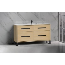 Madeli B460-60C-001-LS-NO-HP-PC - Pinnacle  60C'' Free Standing Vanity Cabinet in Natural Oak/HW:  Polished Chrome(PC)