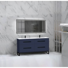 Madeli B460-60D-001-LC-SA-NP-PC - Pinnacle  60D'' Free Standing Vanity Cabinet in Sapphire/HW:  Polished Chrome(PC)