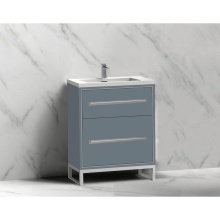 Madeli B460-24-001-LC-TG-NP-PC - Pinnacle  24'' Free Standing Vanity Cabinet in Studio Grey/HW:  Polished Chrome(PC)
