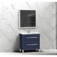 Madeli B460-30-001-LL-SA-NP-PC - Pinnacle  30'' Free Standing Vanity Cabinet in Sapphire/HW:  Polished Chrome(PC)