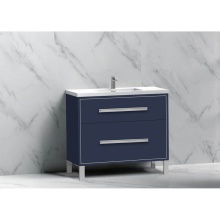 Madeli B460-36-001-LL-SA-HP-PC - Pinnacle  36'' Free Standing Vanity Cabinet in Sapphire/HW:  Polished Chrome(PC)