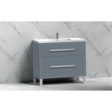 Madeli B460-36-001-LL-TG-HP-PC - Pinnacle  36'' Free Standing Vanity Cabinet in Studio Grey/HW:  Polished Chrome(PC)