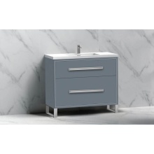 Madeli B460-36-001-LS-TG-HP-PC - Pinnacle  36'' Free Standing Vanity Cabinet in Studio Grey/HW:  Polished Chrome(PC)