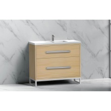 Madeli B460-36-001-LC-NO-HP-PC - Pinnacle  36'' Free Standing Vanity Cabinet in Natural Oak/HW:  Polished Chrome(PC)