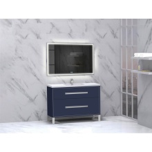 Madeli B460-48C-001-LL-SA-HP-PC - Pinnacle  48C'' Free Standing Vanity Cabinet in Sapphire/HW:  Polished Chrome(PC)