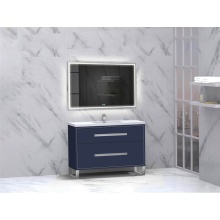 Madeli B460-48C-001-LS-SA-HP-PC - Pinnacle  48C'' Free Standing Vanity Cabinet in Sapphire/HW:  Polished Chrome(PC)
