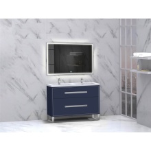 Madeli B460-48D-001-LS-SA-HP-PC - Pinnacle  48D'' Free Standing Vanity Cabinet in Sapphire/HW:  Polished Chrome(PC)