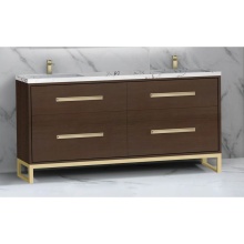 Madeli B460-72D-001-LC-WA-HP-PC - Pinnacle  72D'' Free Standing Vanity Cabinet in Walnut/HW:  Polished Chrome(PC)