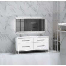 Madeli B460-72D-001-LL-WH-HP-PC - Pinnacle  72D'' Free Standing Vanity Cabinet in White/HW:  Polished Chrome(PC)