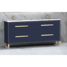 Madeli B460-72D-001-LS-SA-NP-PC - Pinnacle  72D'' Free Standing Vanity Cabinet in Sapphire/HW:  Polished Chrome(PC)