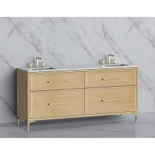 Madeli B465-72D-001-LY-NO-HY-PC - Profile 72'' Free standing Vanity Cabinet in Natural Oak/HW: Polished Chrome(PC)
