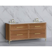 Madeli B465-72D-001-LY-NW-HY-PC - Profile 72'' Free standing Vanity Cabinet in Natural Walnut/HW: Polished Chrome(PC)