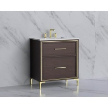 Madeli B465-30-001-LY-WA-HY-PC - Profile 30'' Free standing Vanity Cabinet in Walnut/HW: Polished Chrome(PC)