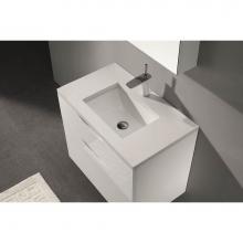 Madeli QSA1812-30-110-WH - Quartzstone Countertop,  30'' x 18'' x 3/4'', Single Faucet Hole in
