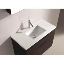 Madeli QSA1812-36-110-WH - Quartzstone Countertop,  36'' x 18'' x 3/4'', Single Faucet Hole in