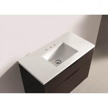 Madeli QSA1812-36-130-WH - Quartzstone Countertop,  36'' x 18'' x 3/4'', 8'' Widespre