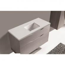 Madeli QSA1812-42-130-WH - Quartzstone Countertop,  42'' x 18'' x 3/4'', 8'' Widespre