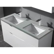 Madeli QSA1812-48-210-VG - Quartzstone Countertop,  48'' x 18'' x 3/4'', Double Basin,  Single