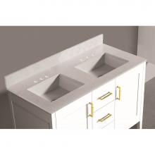 Madeli QSA1812-48-230-WC - Quartzstone Countertop,  48'' x 18'' x 3/4'', Double Basin,  8'