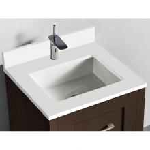 Madeli QST2208-24-110-WH - Quartzstone Countertop,  24'' x 18'' x 3/4'', Single Faucet Hole in