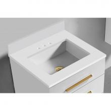 Madeli QST2208-24-130-WH - Quartzstone Countertop,  24'' x 18'' x 3/4'', 8'' Widespre