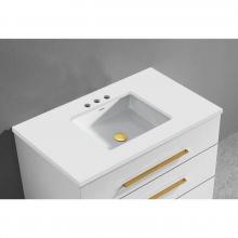 Madeli QST2208-30-130-WH - Quartzstone Countertop,  30'' x 18'' x 3/4'', 8'' Widespre