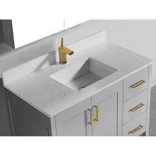 Madeli QST2208-42-110-WC - Quartzstone Countertop,  42'' x 18'' x 3/4'', Single Faucet Hole in