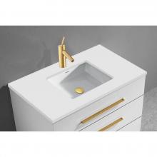 Madeli QST2208-42-110-WH - Quartzstone Countertop,  42'' x 18'' x 3/4'', Single Faucet Hole in