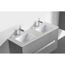 Madeli QST2208-48-210-WH - Quartzstone Countertop,  48'' x 18'' x 3/4'', Double Basin,  Single